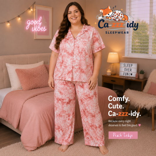 Peach Tie-Dye Set Plus Size